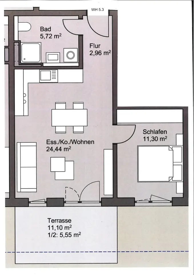 2 Zimmer Wohnung mit 50 m² in Nördlingen – Bild 5