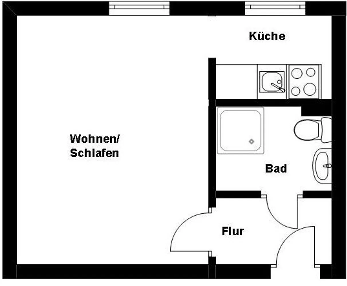 1 Zimmer Wohnung mit 25 m² in Stralsund – Bild 2