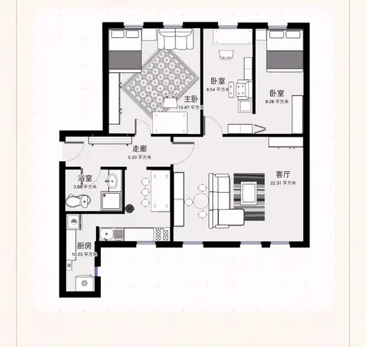 4 room apartment with 74 m² in Brunswick – Photo 2