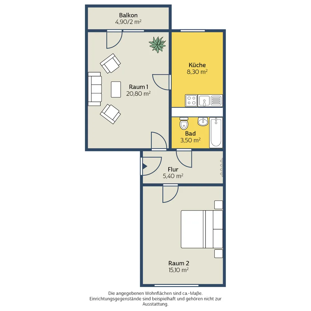 2 Zimmer Wohnung mit 56 m² in Leipzig – Bild 2