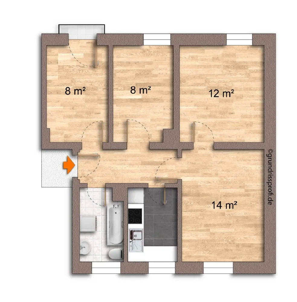 4 room apartment with 59 m² in Dresden – Photo 12