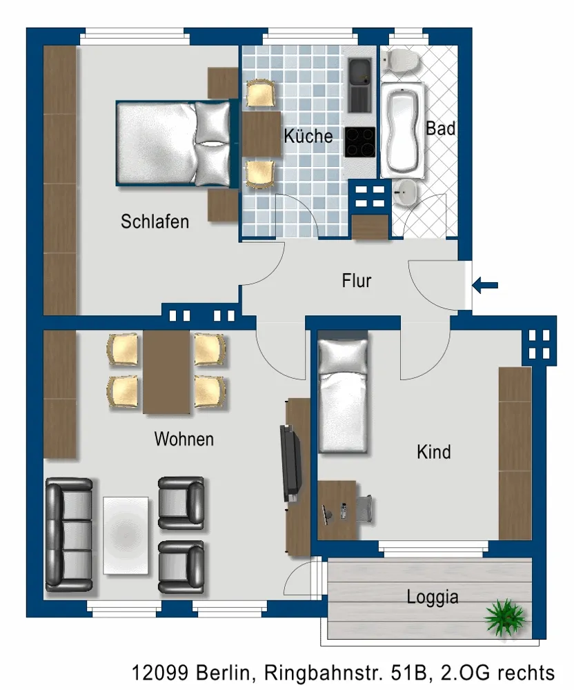 3 Zimmer Wohnung mit 71 m² in Berlin – Bild 2