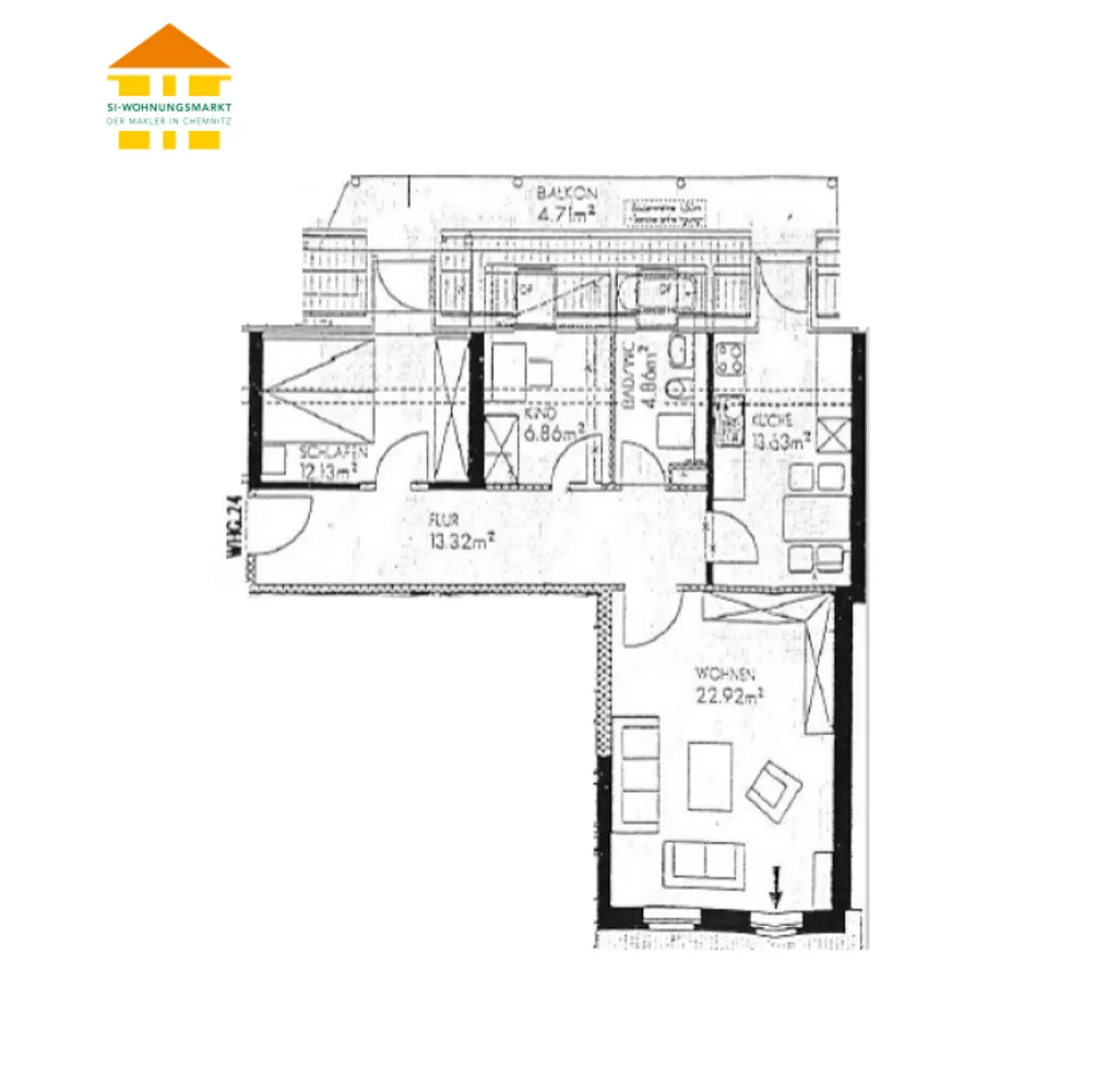 3 Zimmer Wohnung mit 78 m² in Chemnitz – Bild 2