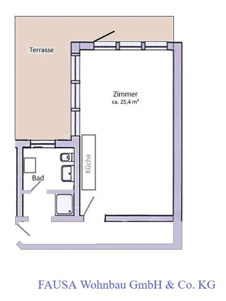 1 Zimmer Wohnung mit 35 m² in Bonn – Bild 1