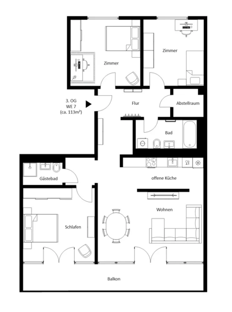 4 Zimmer Wohnung mit 113 m² in Leipzig – Bild 2