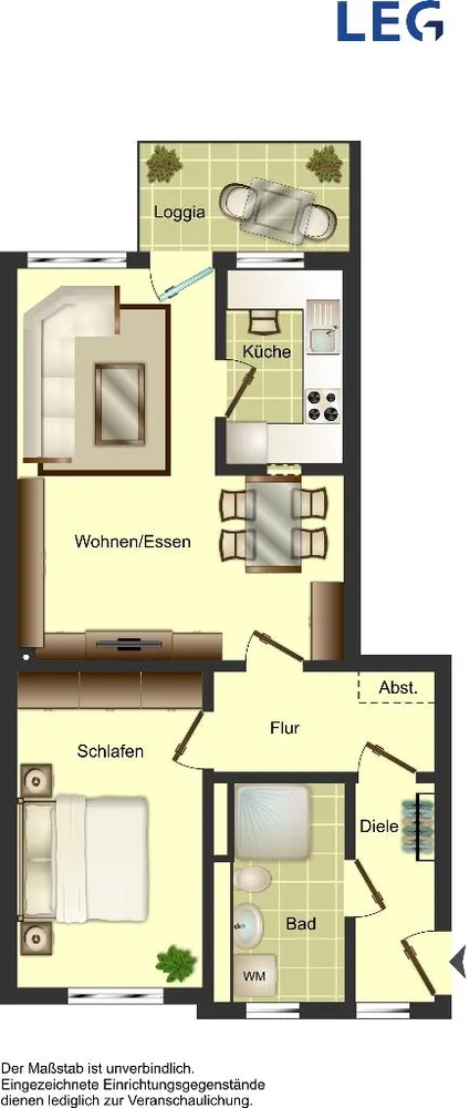 2 Zimmer Wohnung mit 58 m² in Düsseldorf – Bild 2