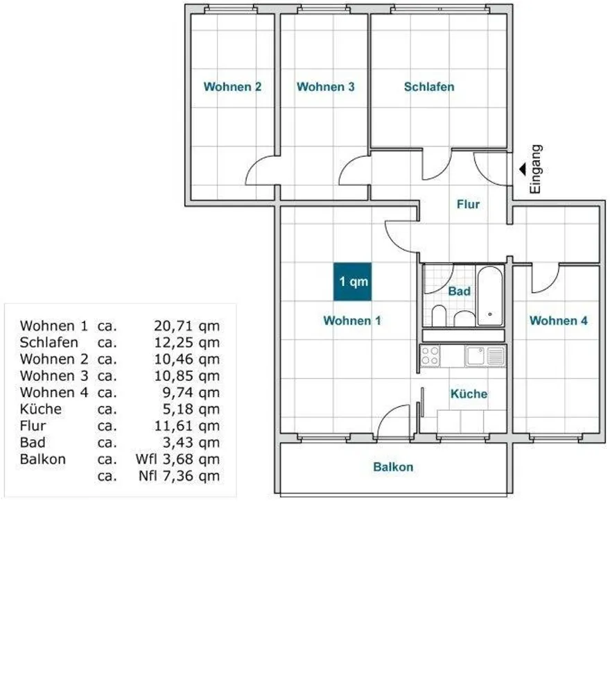 5 Zimmer Wohnung mit 88 m² in Dresden – Bild 2