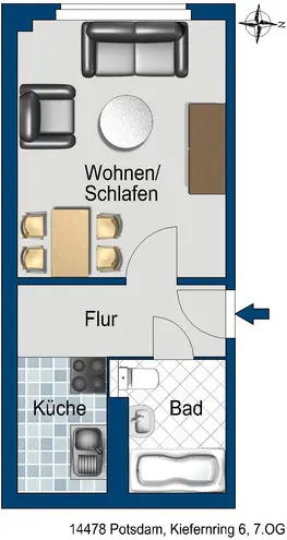 1 Zimmer Wohnung mit 26 m² in Potsdam – Bild 3