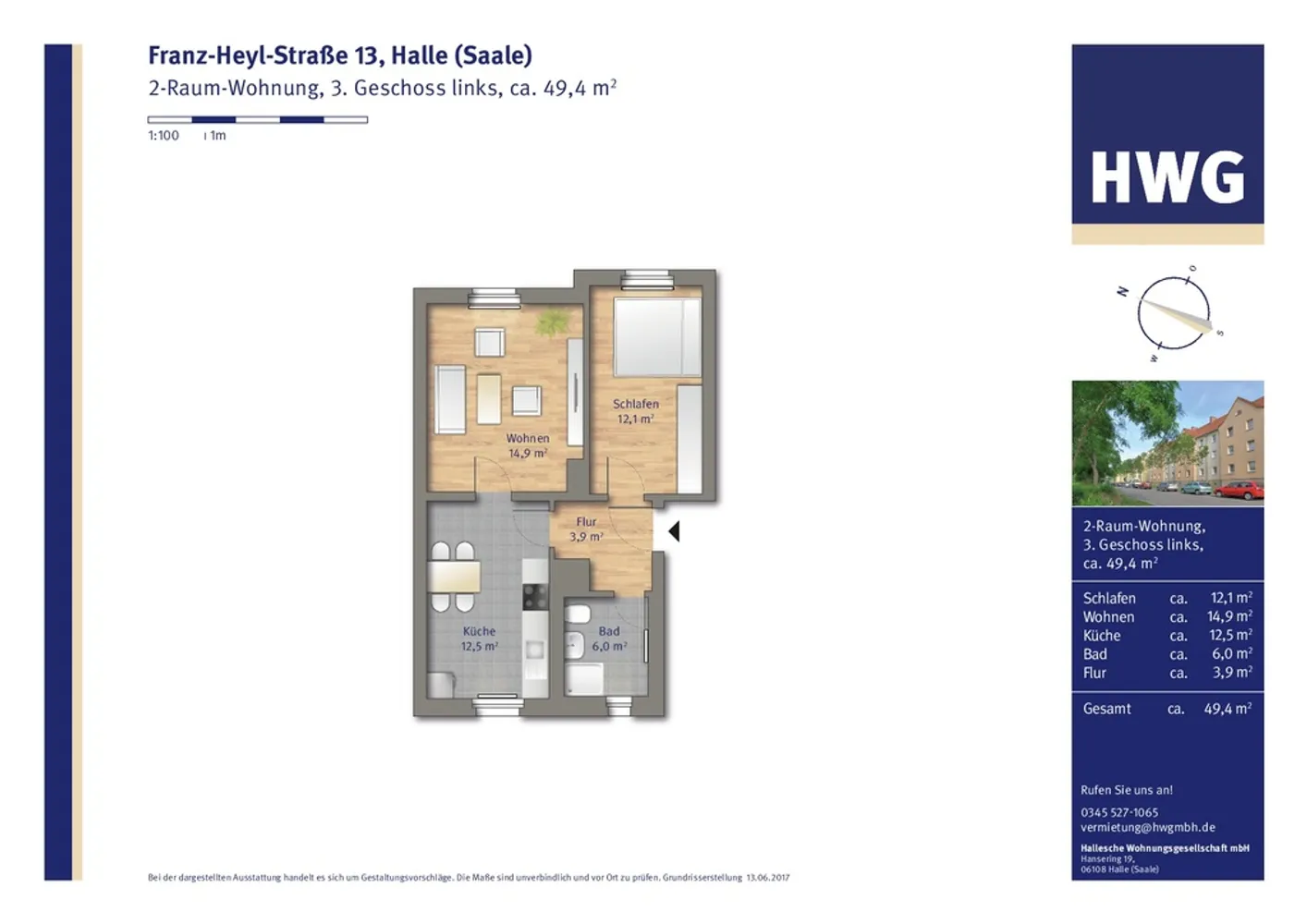2 Zimmer Wohnung mit 48 m² in Halle (Saale) – Bild 4