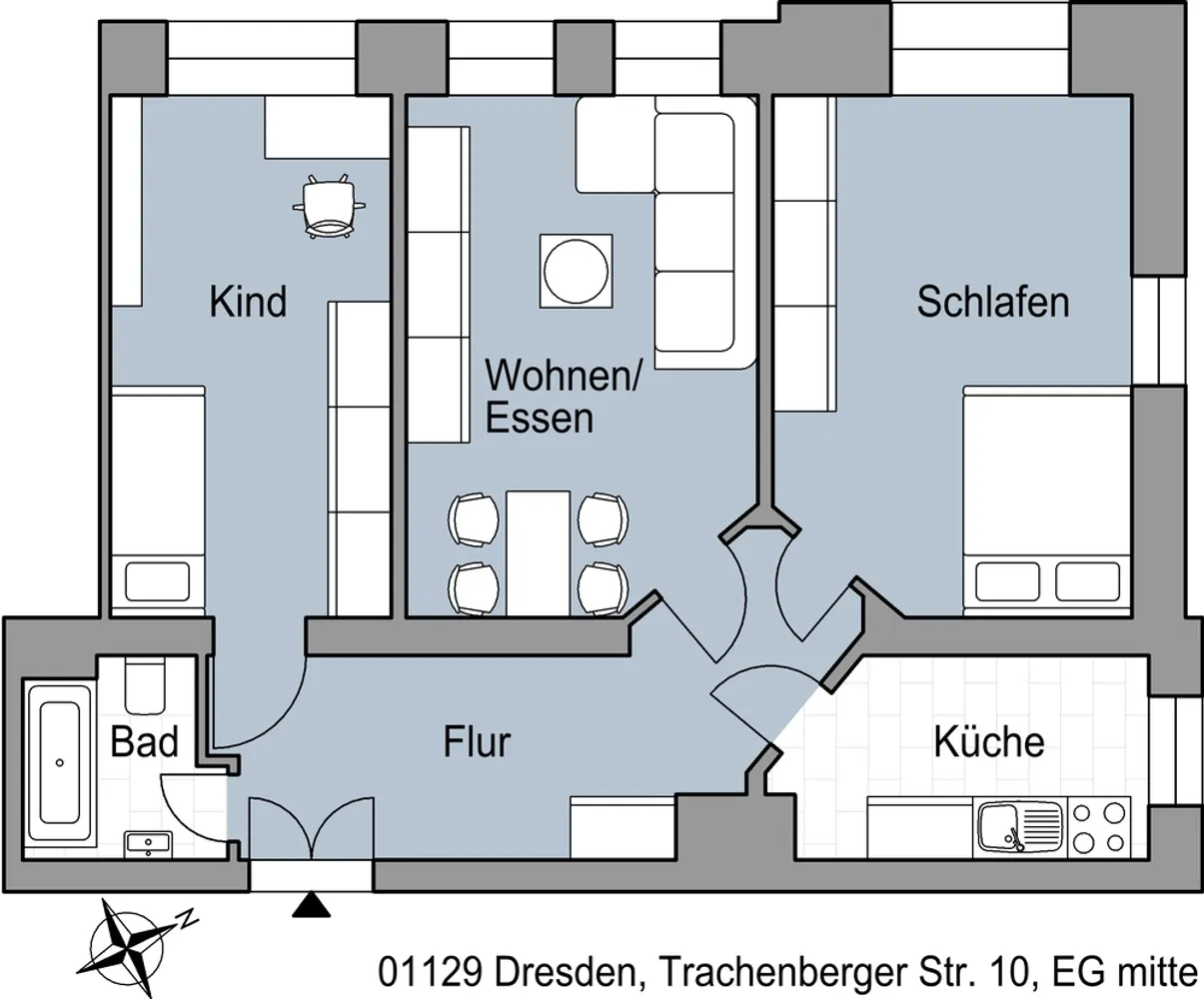 3 Zimmer Wohnung mit 70 m² in Dresden – Bild 2