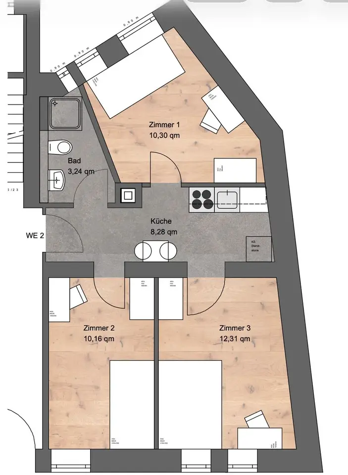 2 Zimmer Wohnung mit 10 m² in Nürnberg – Bild 5