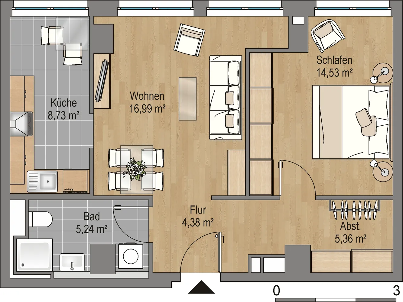2 room apartment with 55 m² in Frankfurt am Main – Photo 11