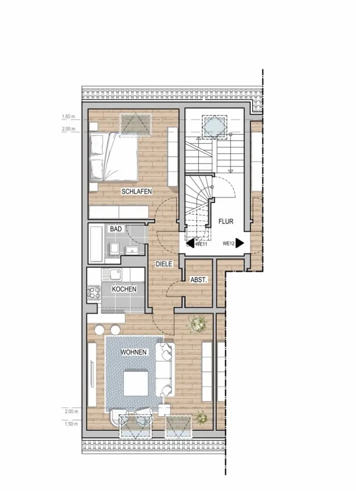 2 Zimmer Wohnung mit 51 m² in Düsseldorf – Bild 2