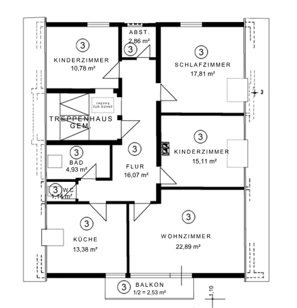 4 Zimmer Wohnung mit 107 m² in Stuttgart – Bild 3