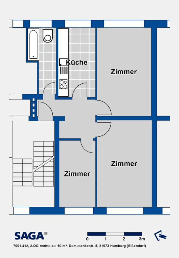3 room apartment with 62 m² in Hamburg – Photo 2