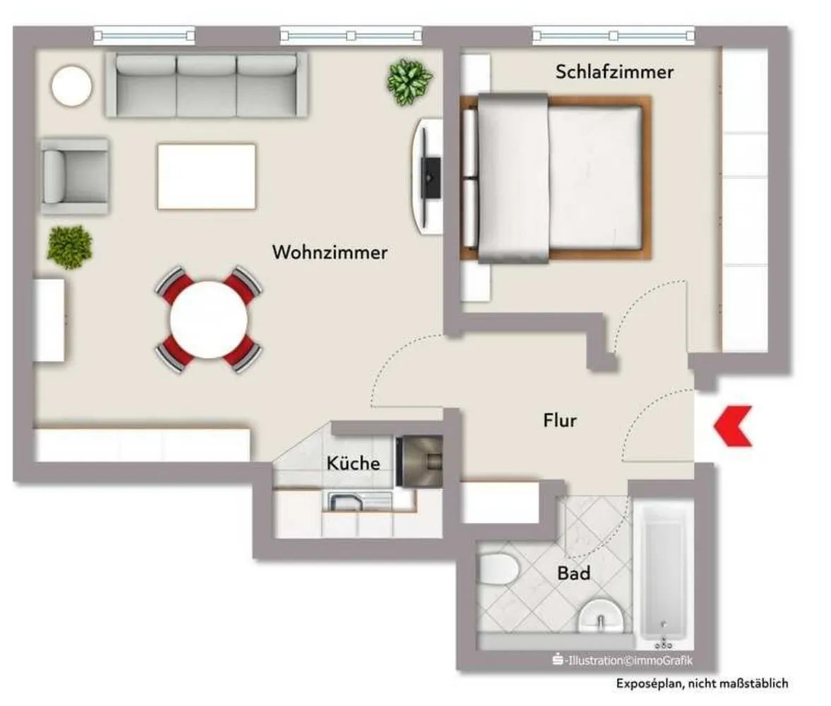 2 Zimmer Wohnung mit 50 m² in Nürnberg – Bild 2