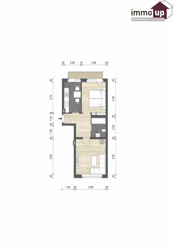 3 Zimmer Wohnung mit 45 m² in Duisburg – Bild 1