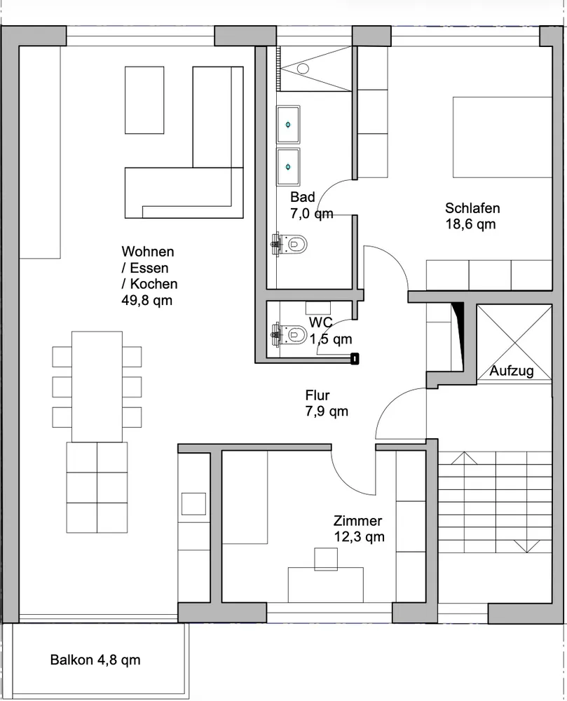 3 Zimmer Wohnung mit 100 m² in Köln – Bild 9