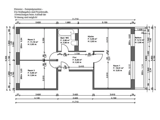 3 Zimmer Wohnung mit 59 m² in Halle (Saale) – Bild 7