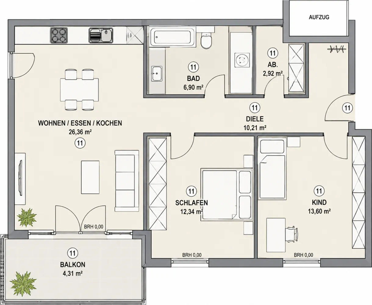 3 Zimmer Wohnung mit 77 m² in Mannheim – Bild 8