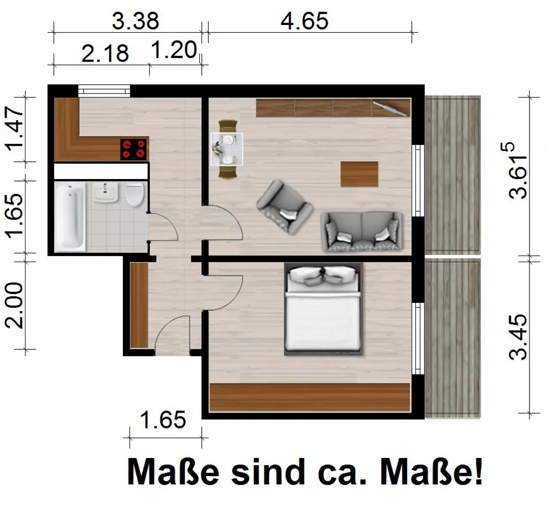 2 Zimmer Wohnung mit 51 m² in Hoyerswerda – Bild 2