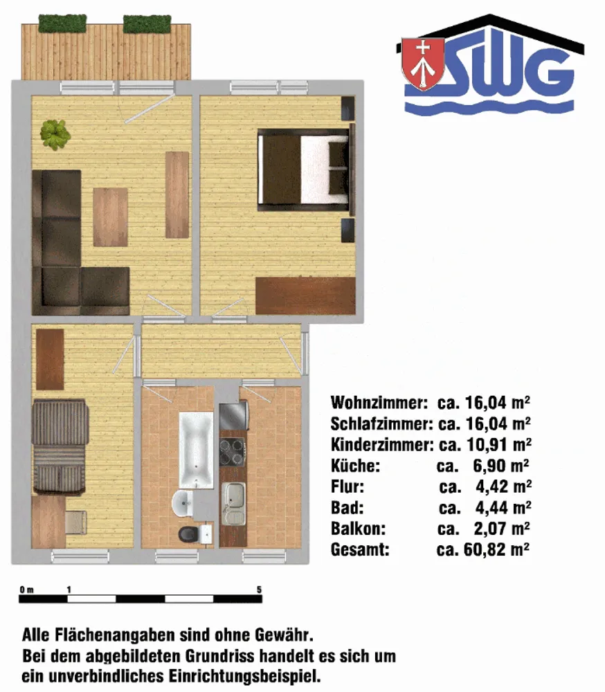 3 Zimmer Wohnung mit 61 m² in Stralsund – Bild 5