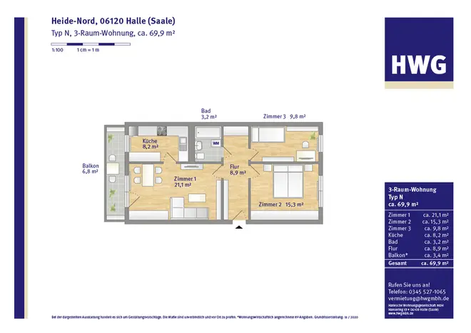 3 Zimmer Wohnung mit 70 m² in Halle (Saale) – Bild 4
