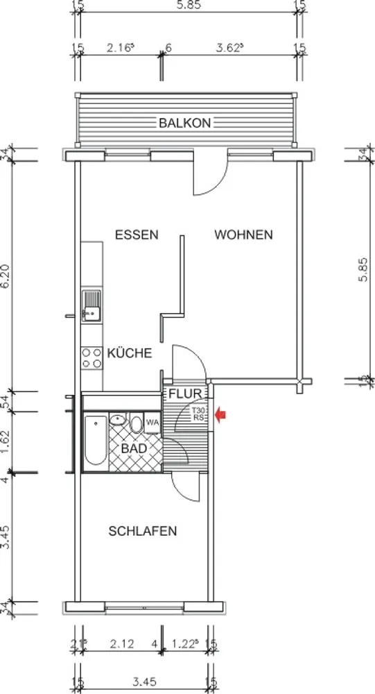 2 room apartment with 58 m² in Chemnitz – Photo 2