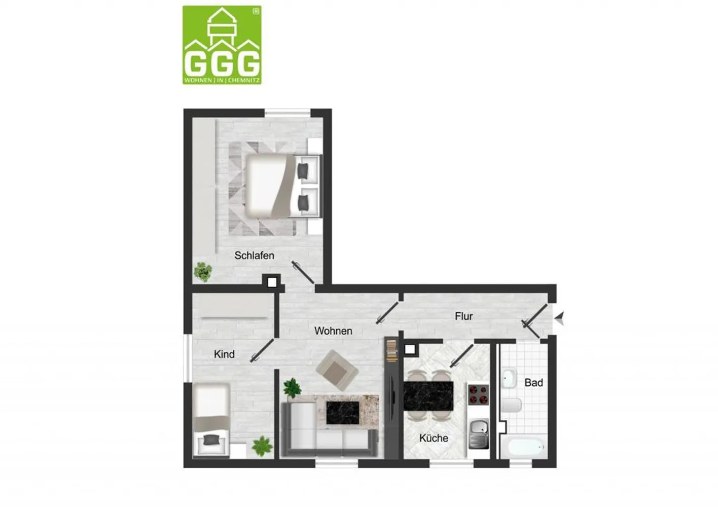 3 room apartment with 50 m² in Chemnitz – Photo 7