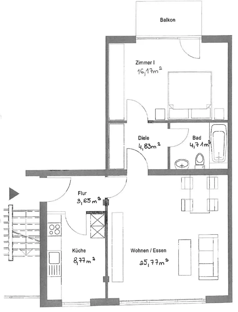 2 Zimmer Wohnung mit 64 m² in Wiesbaden – Bild 2