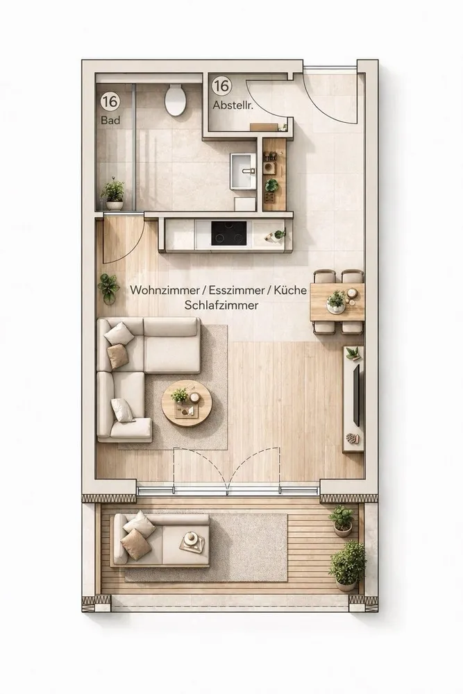 1 room apartment with 44 m² in Frankfurt am Main – Photo 8