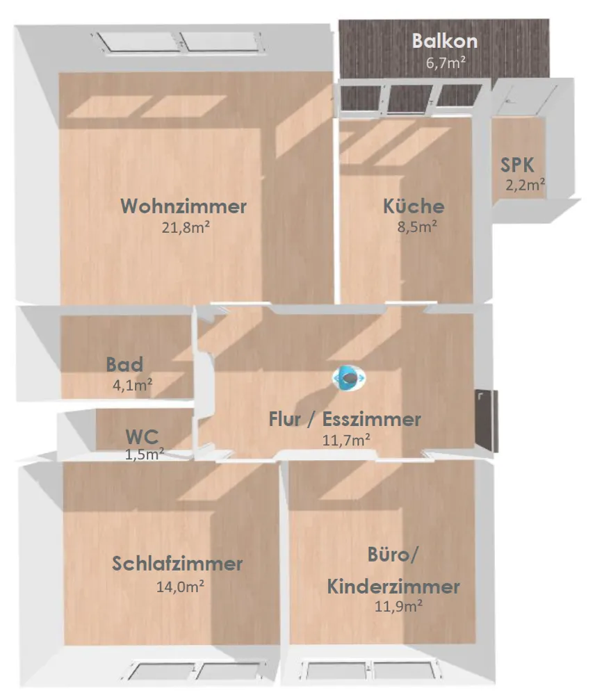 3 Zimmer Wohnung mit 79 m² in Karlsruhe – Bild 1