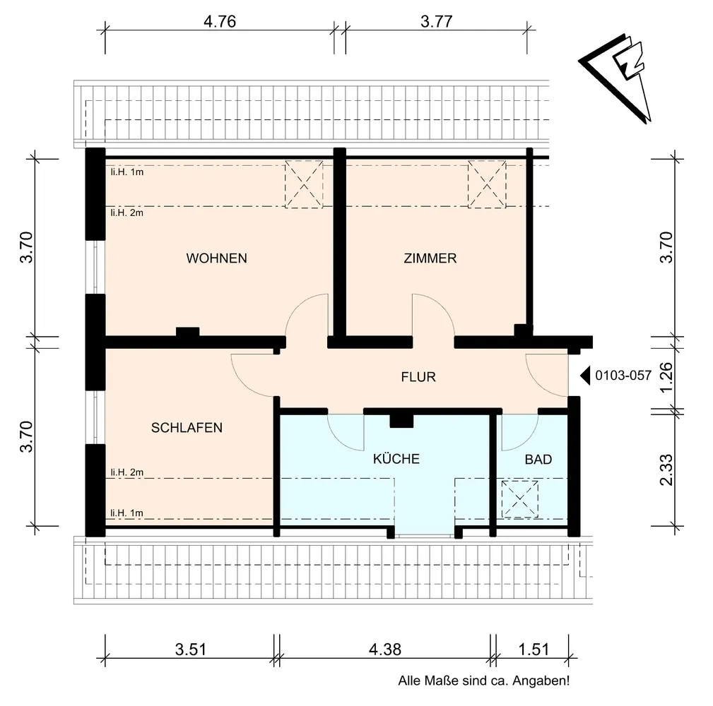 3 Zimmer Wohnung mit 59 m² in Lübeck – Bild 3