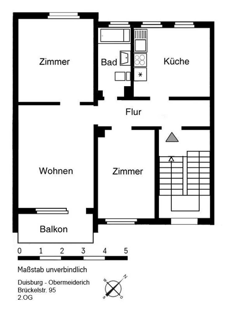 3 Zimmer Wohnung mit 62 m² in Duisburg – Bild 2