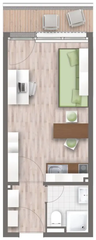 1 Zimmer Wohnung mit 21 m² in München – Bild 3