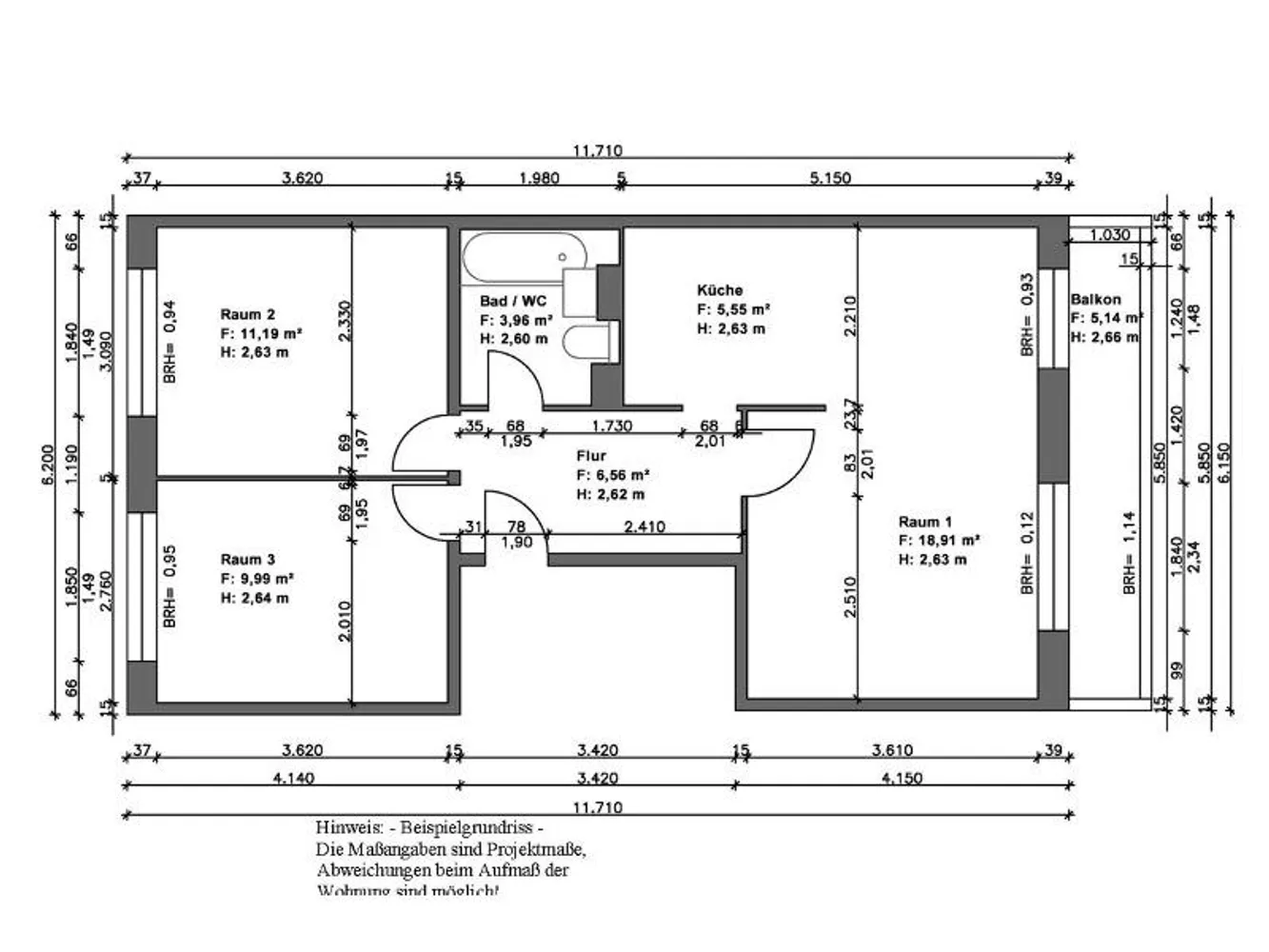 3 Zimmer Wohnung mit 59 m² in Halle (Saale) – Bild 4