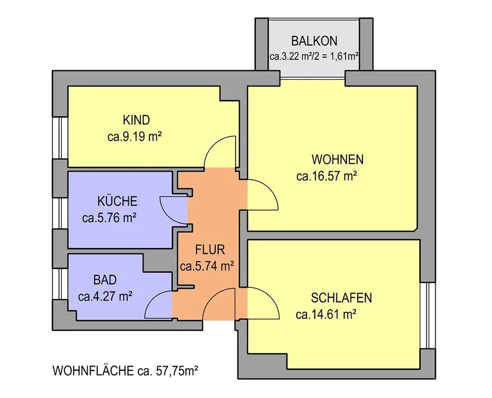 3 Zimmer Wohnung mit 58 m² in Bitterfeld-Wolfen – Bild 10