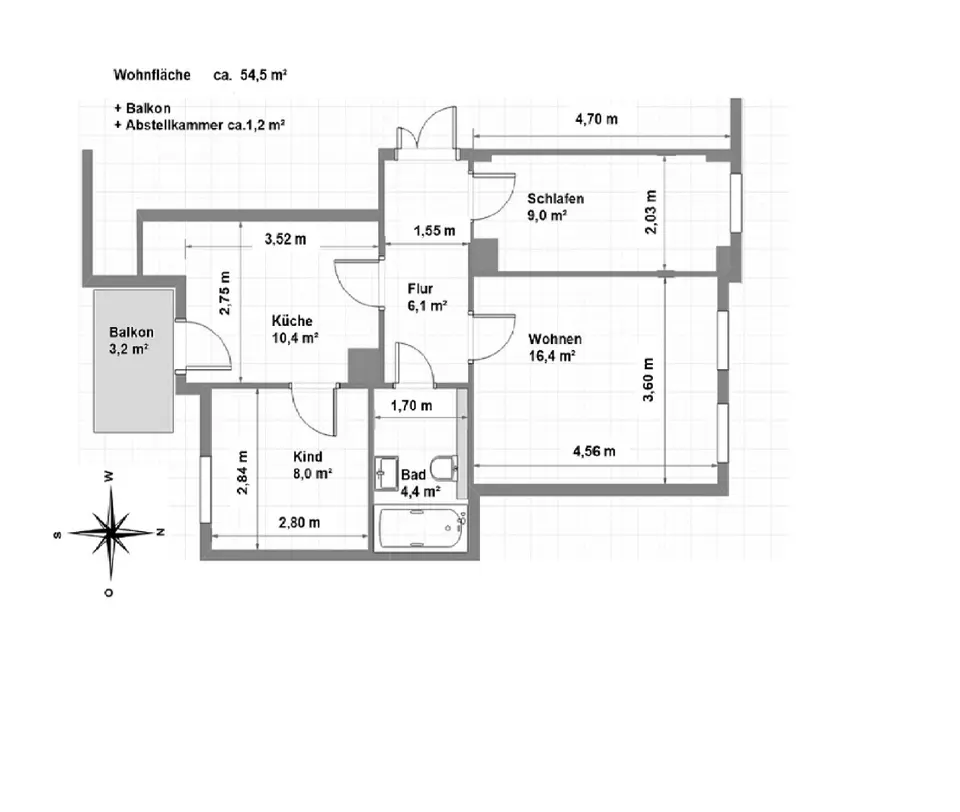 3 Zimmer Wohnung mit 55 m² in Wurzen – Bild 5