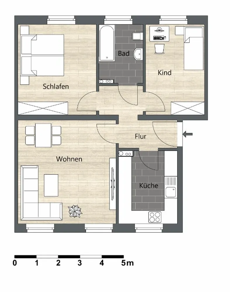 3 Zimmer Wohnung mit 50 m² in Dessau-Roßlau – Bild 5