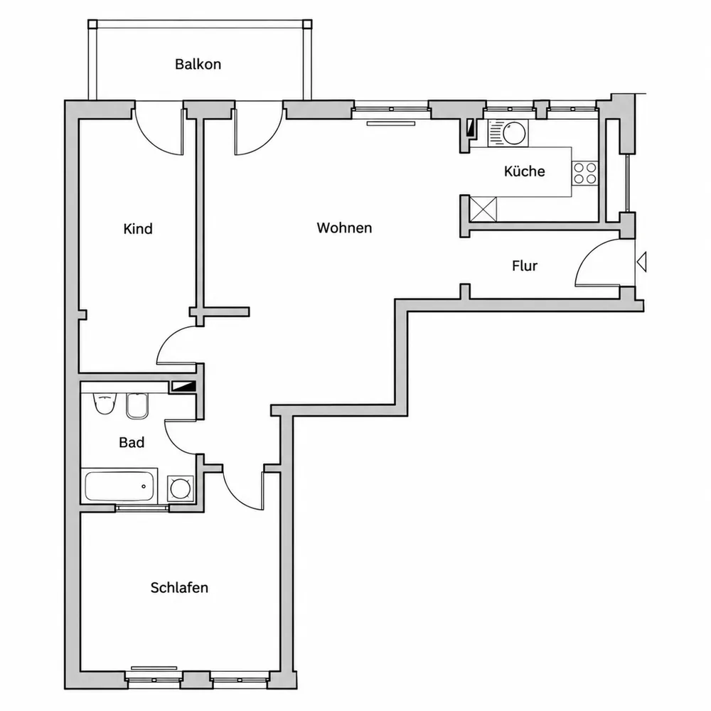 3 Zimmer Wohnung mit 83 m² in Leipzig – Bild 2