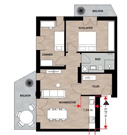 3 Zimmer Wohnung mit 81 m² in Traunstein – Bild 8