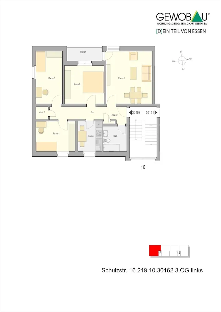 4 Zimmer Wohnung mit 82 m² in Essen – Bild 3
