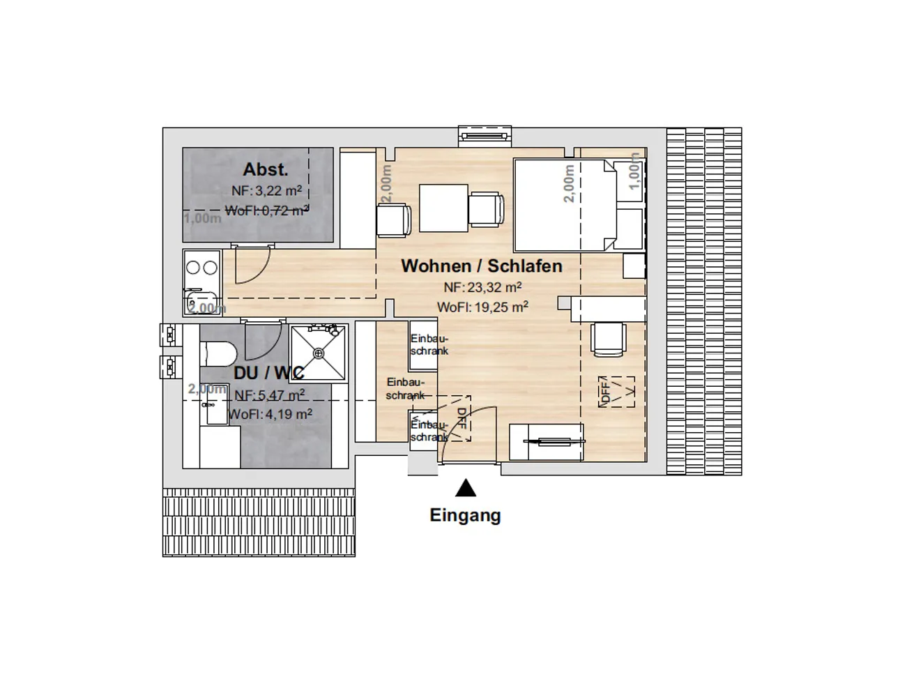 1 Zimmer Wohnung mit 24 m² in Frankfurt am Main – Bild 3