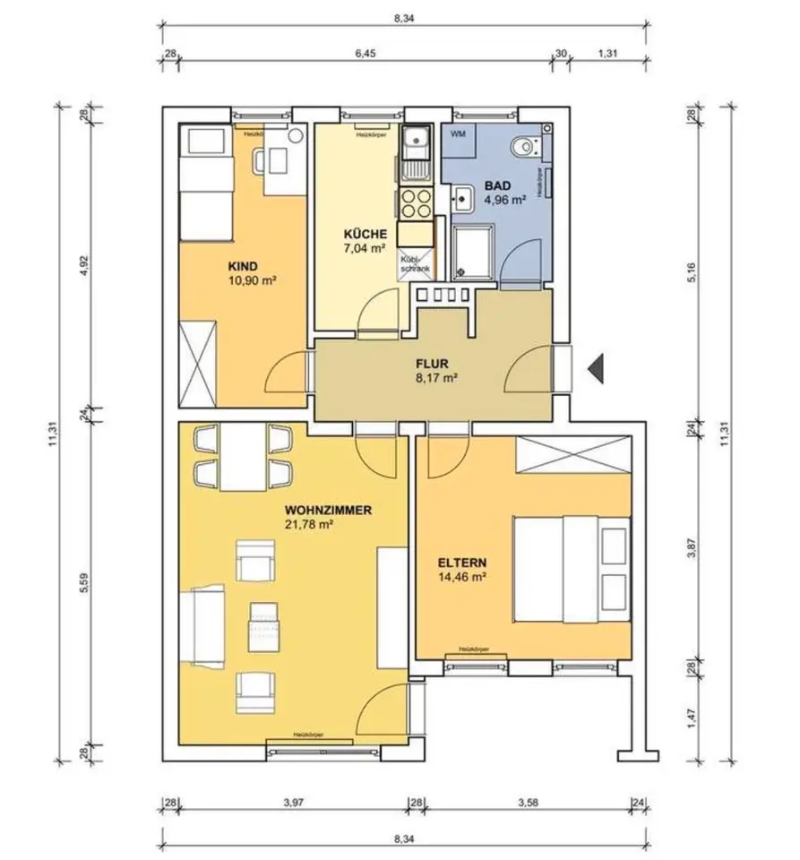 3 room apartment with 70 m² in Wolfsburg – Photo 9