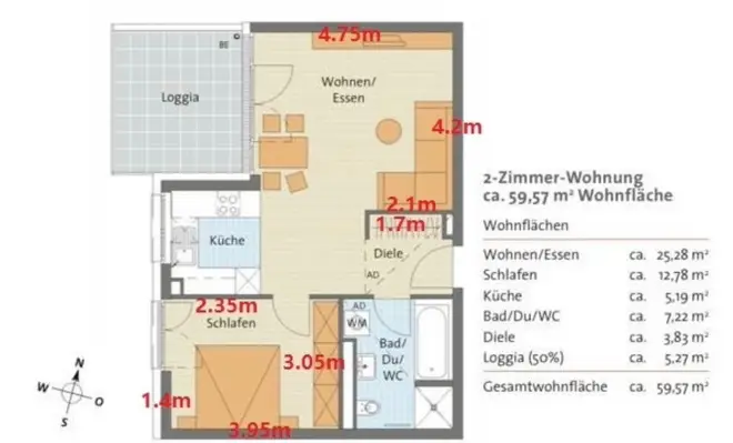 2 Zimmer Wohnung mit 59 m² in Frankfurt am Main – Bild 12