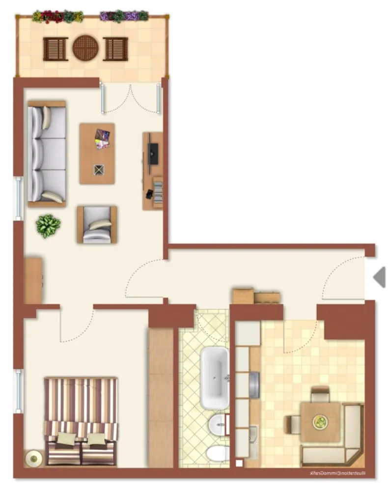 2 Zimmer Wohnung mit 51 m² in Halle (Saale) – Bild 2