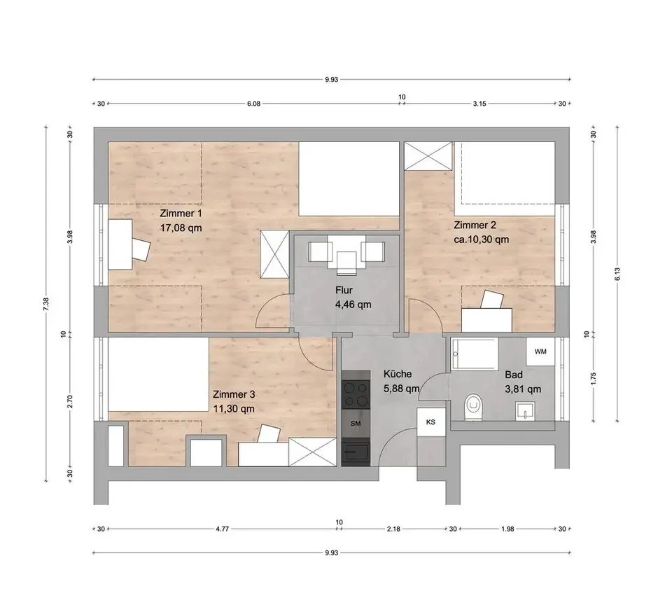 2 room apartment with 11 m² in Munich – Photo 10