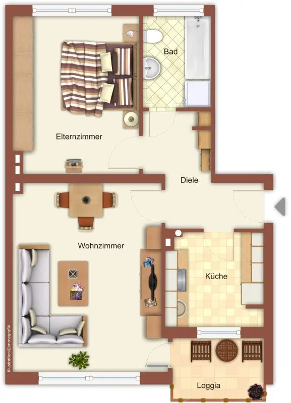 2 Zimmer Wohnung mit 53 m² in Mönchengladbach – Bild 2