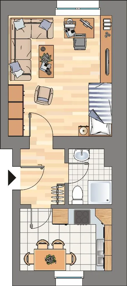 1 Zimmer Wohnung mit 33 m² in Dortmund – Bild 2