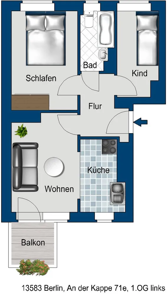 3 Zimmer Wohnung mit 40 m² in Berlin – Bild 3
